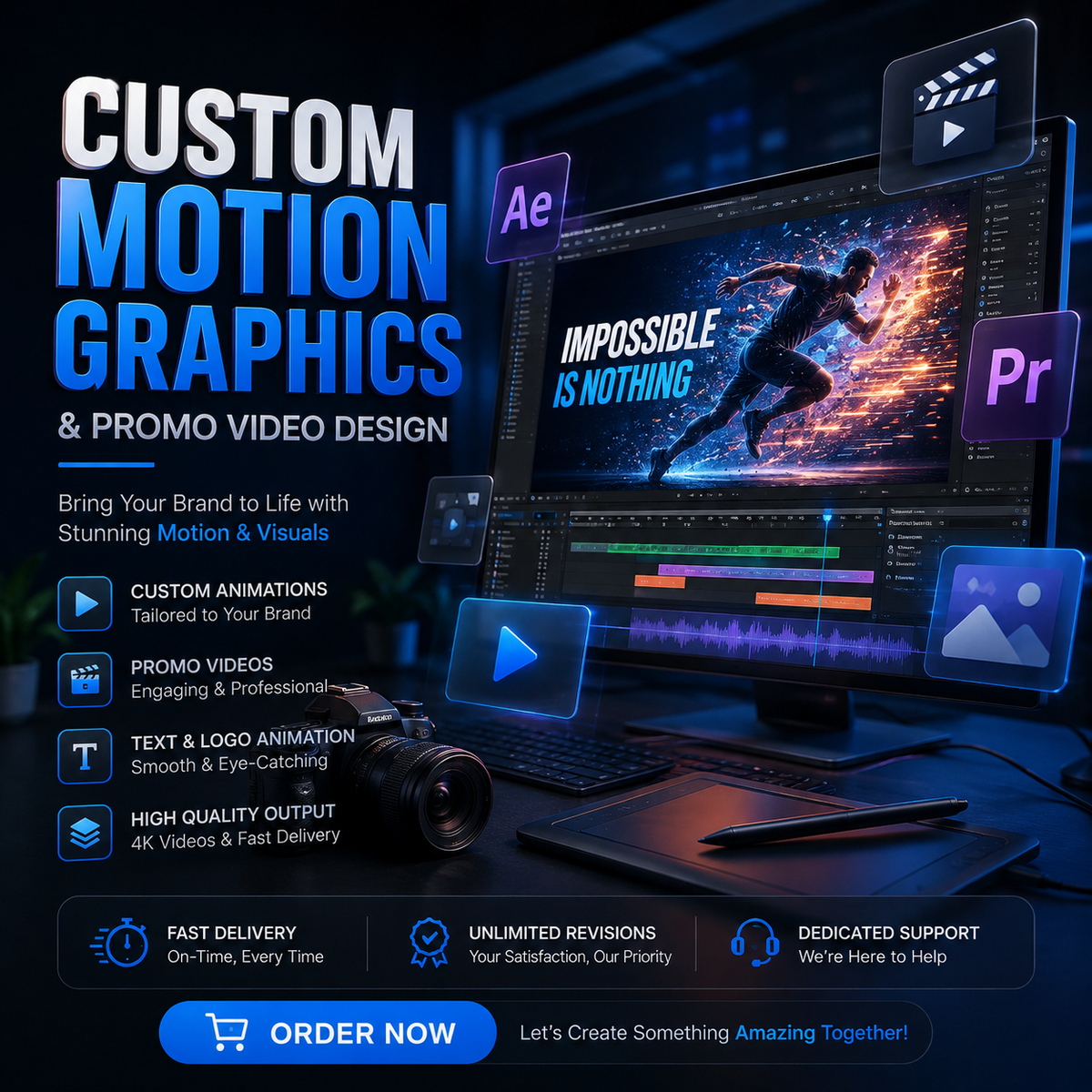 Custom Motion Graphics & Promo Video Design