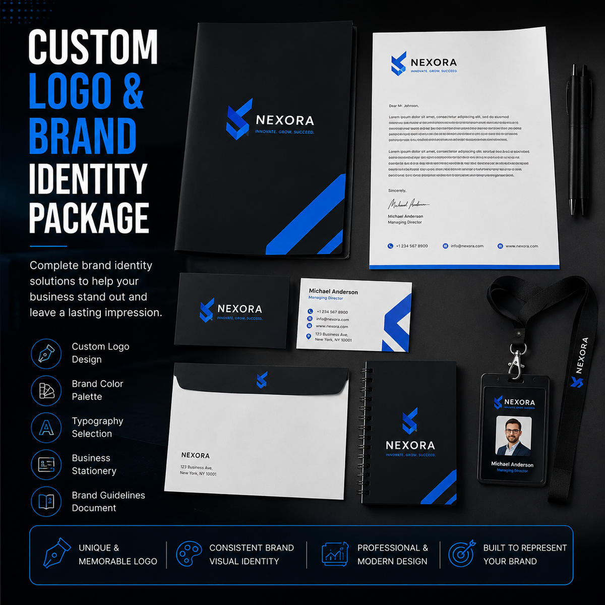 Custom Logo & Brand Identity Package