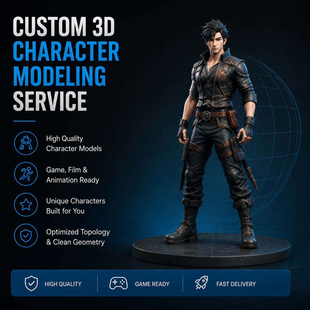 Custom 3D Character Modeling Service