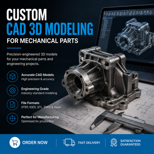 Custom CAD 3D Modeling for Mechanical Parts