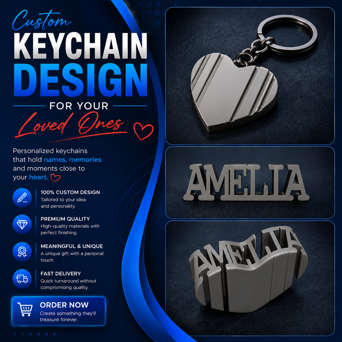 Custom STL Keychain Design